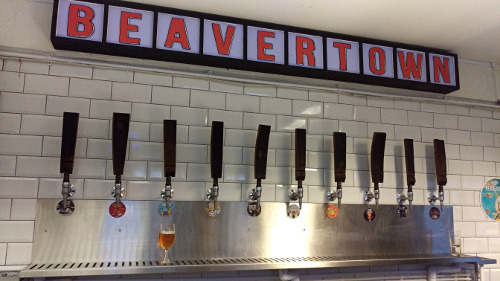The Bar at the Beavertown Brewery Tap Room