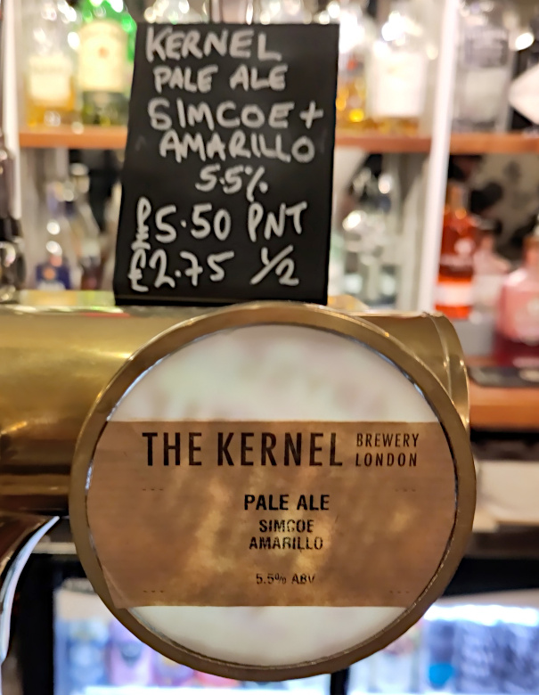 The Kernel Brewery Pale Ale Simcoe Amarillo tap at the Victoria Inn, Colchester